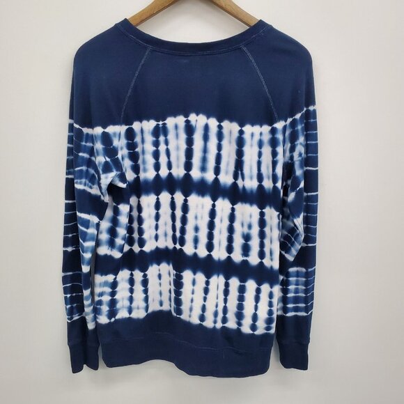 Old Navy Womens Tie Dye Crewneck Pullover Sweatshirt Navy White S Cotton Blend - Picture 2 of 9